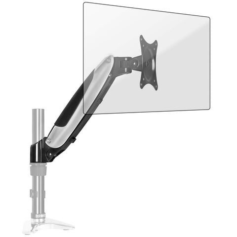 Duronic Spare Arm Set featuring a VESA plate and a transparent screen overlay to demonstrate its range of motion.