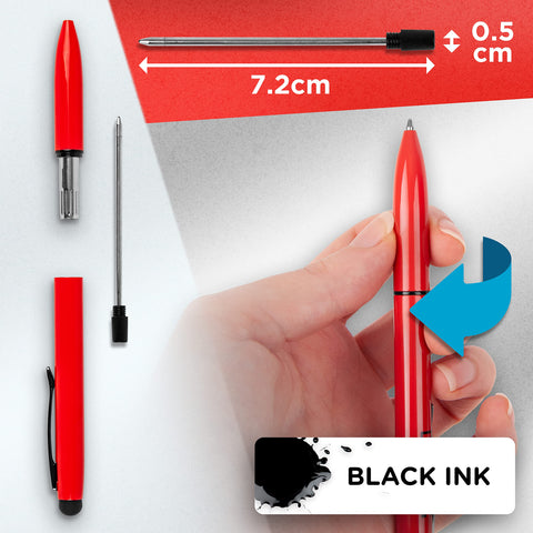 Duronic Stylus Pens with dimensions shown as 7.2cm by 0.5cm.