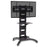 Duronic TV Mount Stand Bracket with adjustable shelf and lockable wheels holding a flat-screen display.