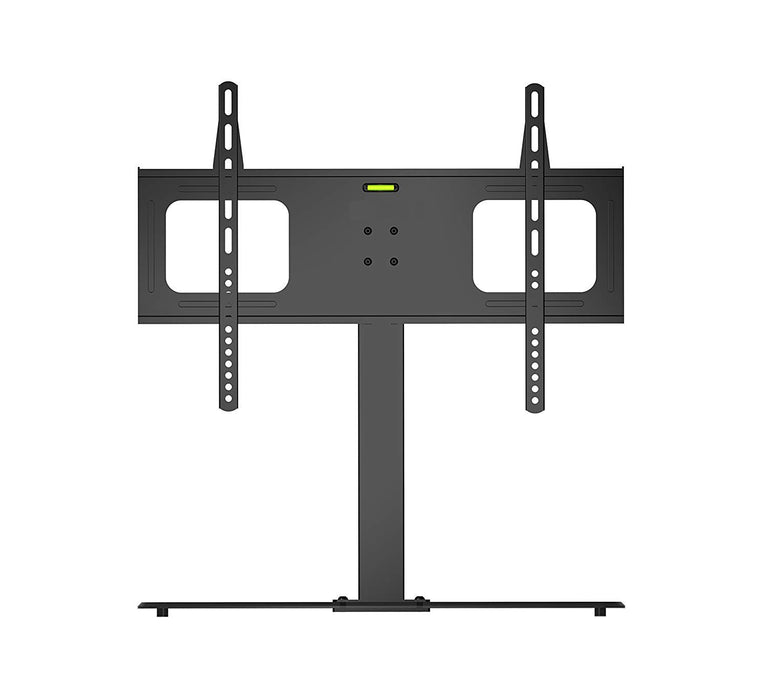 Duronic TV Stand for Desk with wide mounting bracket, vertical support pillar, and sleek base.