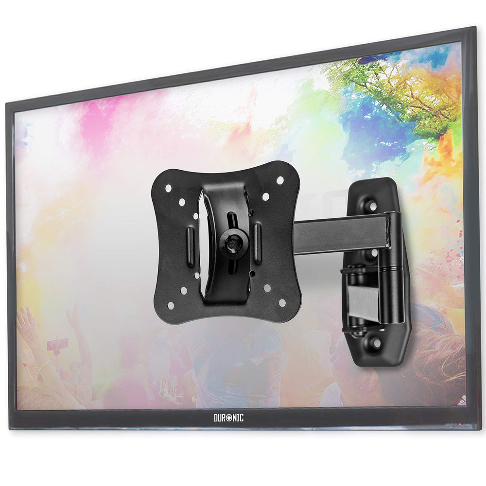 Duronic TV Wall Bracket Mount holding a flat-screen monitor with a colorful display.