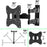 Duronic TV Wall Bracket Mount showing extension, swivel, and tilt angle degrees.