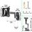 Duronic TV Wall Bracket Mount with dimensions and installation hardware including screws and anchors.