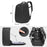 Duronic Travel Laptop Backpack showing its dimensions, 90-degree opening design, and breathable padded back support straps.