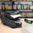 Duronic Travel Laptop Backpack with books, papers, and a calculator on a desk near a bookshelf.