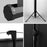 Duronic Tripod Projector Screen with Four detailed views of a black tripod projector screen stand mechanism