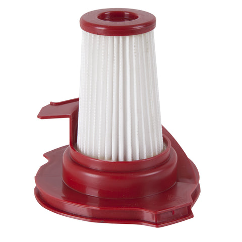 Duronic VC8 Vacuum HEPA Filter with a red plastic base and top for handheld cleaners.