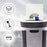 Duronic XXL Cross Cut Paper Shredder destroying a stack of 15 papers, a CD, and a credit card.